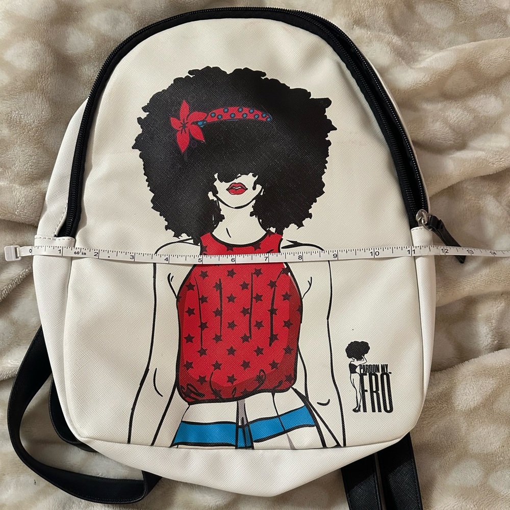 NWOT Pardon my afro small backpack purse